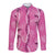 Hawaii Maile Lei Long Sleeve Button Shirt With Pink Monstera Pattern