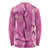 Hawaii Maile Lei Long Sleeve Shirt With Pink Monstera Pattern