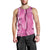 Hawaii Maile Lei Men Tank Top With Pink Monstera Pattern