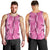 Hawaii Maile Lei Men Tank Top With Pink Monstera Pattern