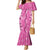 Hawaii Maile Lei Mermaid Dress With Pink Monstera Pattern