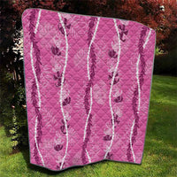 Hawaii Maile Lei Quilt With Pink Monstera Pattern LT05 - Polynesian Pride