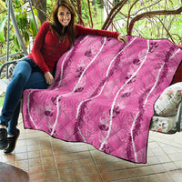 Hawaii Maile Lei Quilt With Pink Monstera Pattern LT05 - Polynesian Pride