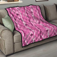 Hawaii Maile Lei Quilt With Pink Monstera Pattern LT05 - Polynesian Pride