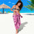 Hawaii Maile Lei Sarong With Pink Monstera Pattern