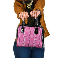 Hawaii Maile Lei Shoulder Handbag With Pink Monstera Pattern LT05 One Size Pink - Polynesian Pride