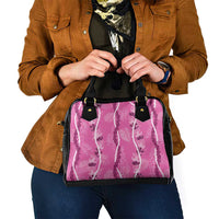 Hawaii Maile Lei Shoulder Handbag With Pink Monstera Pattern LT05 - Polynesian Pride