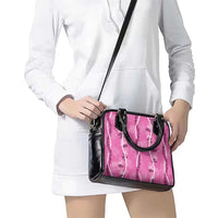Hawaii Maile Lei Shoulder Handbag With Pink Monstera Pattern LT05 - Polynesian Pride