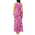 Hawaii Maile Lei Tank Maxi Dress With Pink Monstera Pattern