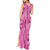 Hawaii Maile Lei Tank Maxi Dress With Pink Monstera Pattern