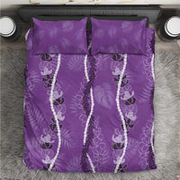 Hawaii Maile Lei Bedding Set With Violet Monstera Pattern LT05 Violet - Polynesian Pride
