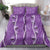 Hawaii Maile Lei Bedding Set With Violet Monstera Pattern