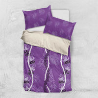 Hawaii Maile Lei Bedding Set With Violet Monstera Pattern LT05 US Twin 172cm x 218cm Violet - Polynesian Pride
