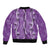 Hawaii Maile Lei Bomber Jacket With Violet Monstera Pattern