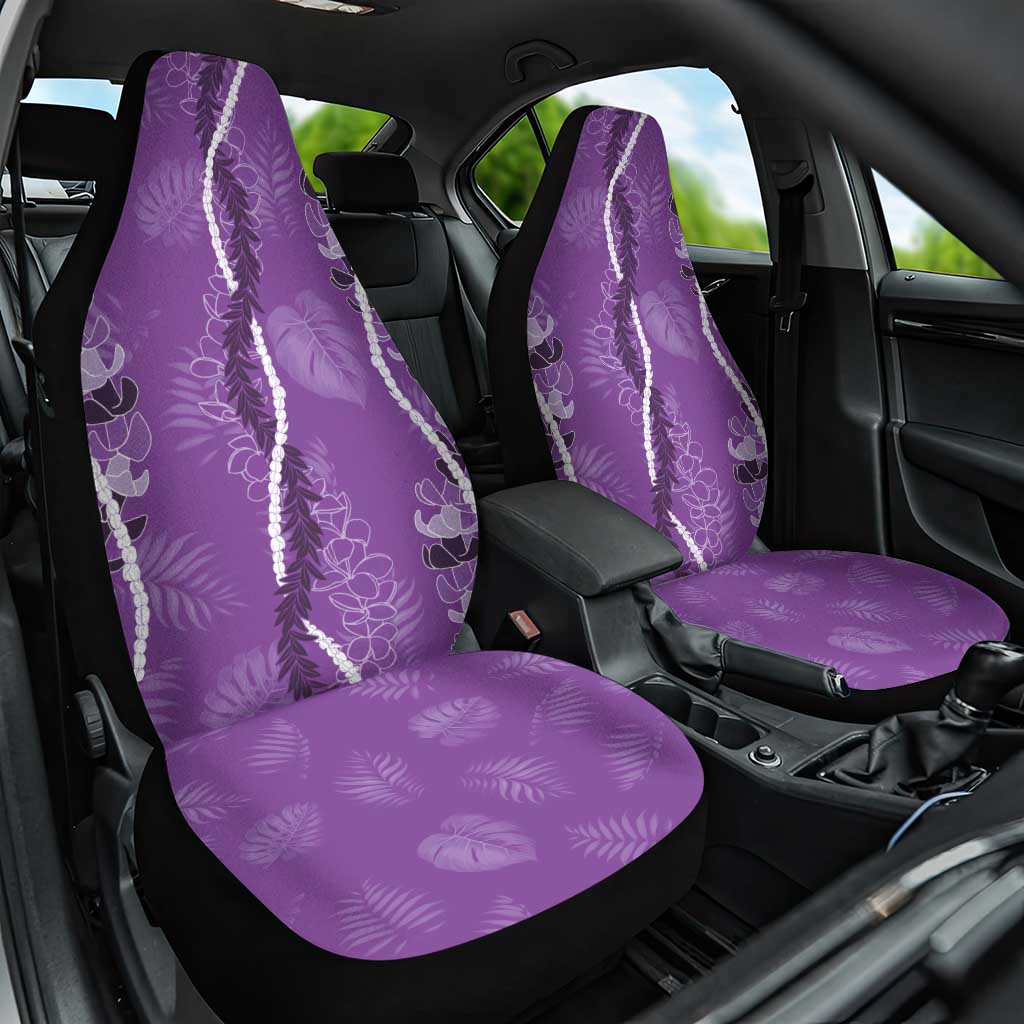 Hawaii Maile Lei Car Seat Cover With Violet Monstera Pattern LT05 One Size Violet - Polynesian Pride