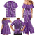 Hawaii Maile Lei Family Matching Mermaid Dress and Hawaiian Shirt With Violet Monstera Pattern