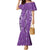 Hawaii Maile Lei Family Matching Mermaid Dress and Hawaiian Shirt With Violet Monstera Pattern