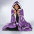 Hawaii Maile Lei Hooded Blanket With Violet Monstera Pattern