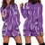 Hawaii Maile Lei Hoodie Dress With Violet Monstera Pattern