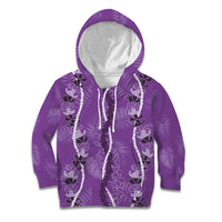 Hawaii Maile Lei Kid Hoodie With Violet Monstera Pattern LT05 Hoodie Violet - Polynesian Pride