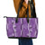 Hawaii Maile Lei Leather Tote Bag With Violet Monstera Pattern