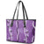 Hawaii Maile Lei Leather Tote Bag With Violet Monstera Pattern