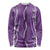 Hawaii Maile Lei Long Sleeve Shirt With Violet Monstera Pattern