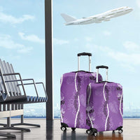 Hawaii Maile Lei Luggage Cover With Violet Monstera Pattern LT05 - Polynesian Pride