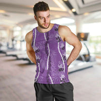 Hawaii Maile Lei Men Tank Top With Violet Monstera Pattern LT05 Violet - Polynesian Pride