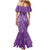 Hawaii Maile Lei Mermaid Dress With Violet Monstera Pattern