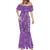 Hawaii Maile Lei Mermaid Dress With Violet Monstera Pattern