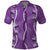 Hawaii Maile Lei Polo Shirt With Violet Monstera Pattern