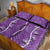 Hawaii Maile Lei Quilt Bed Set With Violet Monstera Pattern