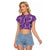 Hawaii Maile Lei Raglan Cropped T Shirt With Violet Monstera Pattern