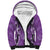 Hawaii Maile Lei Sherpa Hoodie With Violet Monstera Pattern