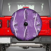 Hawaii Maile Lei Spare Tire Cover With Violet Monstera Pattern LT05 - Polynesian Pride