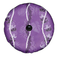 Hawaii Maile Lei Spare Tire Cover With Violet Monstera Pattern LT05 - Polynesian Pride