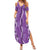 Hawaii Maile Lei Summer Maxi Dress With Violet Monstera Pattern