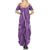 Hawaii Maile Lei Summer Maxi Dress With Violet Monstera Pattern