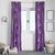 Hawaii Maile Lei Window Curtain With Violet Monstera Pattern