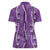 Hawaii Maile Lei Women Polo Shirt With Violet Monstera Pattern