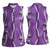 Hawaii Maile Lei Women Sleeveless Polo Shirt With Violet Monstera Pattern