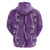 Hawaii Maile Lei Zip Hoodie With Violet Monstera Pattern