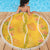 Hawaii Maile Lei Beach Blanket With Yellow Monstera Pattern