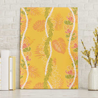 Hawaii Maile Lei Canvas Wall Art With Yellow Monstera Pattern LT05 Without Frame Yellow - Polynesian Pride