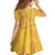 Hawaii Maile Lei Family Matching Mermaid Dress and Hawaiian Shirt With Yellow Monstera Pattern