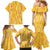 Hawaii Maile Lei Family Matching Mermaid Dress and Hawaiian Shirt With Yellow Monstera Pattern