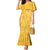 Hawaii Maile Lei Family Matching Mermaid Dress and Hawaiian Shirt With Yellow Monstera Pattern