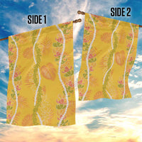 Hawaii Maile Lei Garden Flag With Yellow Monstera Pattern LT05 - Polynesian Pride