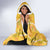 Hawaii Maile Lei Hooded Blanket With Yellow Monstera Pattern